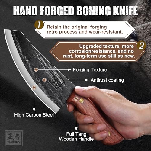 6.6 Inch High Carbon Steel Nakiri Knife with Leather Sheath R755702