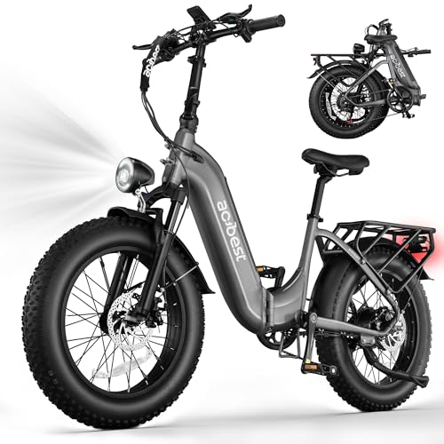 20" Fat Tire Step-Thru Electric Bike with 48V 15AH Removable Battery, 7-Speed H8493
