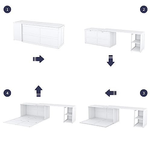 Gray Queen Wood Murphy Bed with Storage Drawer Z898988