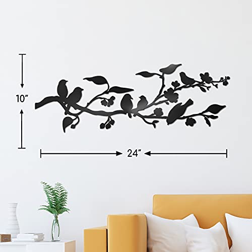 Metal Birds Wall Art (Medium - 24"X10") N696