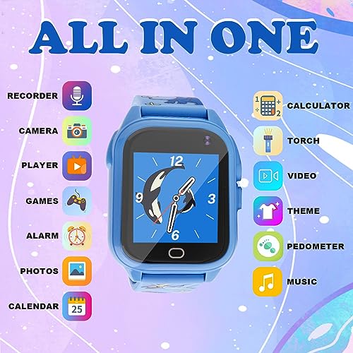 Kids Smart Watch with 26 Puzzle Games HD Touch Screen Camera Music Player Pedometer Alarm Clock Calculator W176091
