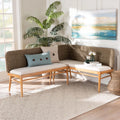 2-Piece Brown Dining Nook Banquette Set D7498