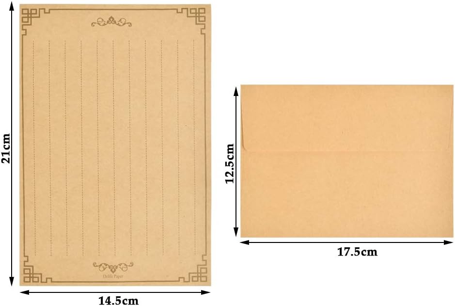 96 Sheets Vintage Stationary Paper and Envelopes Set H36408