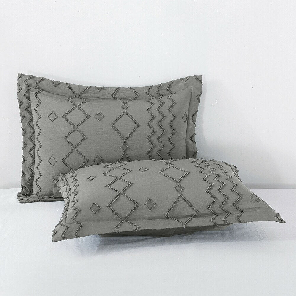 3PCS Tufted Comforter Twin Dark Grey X9983