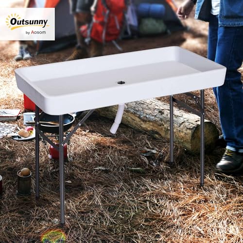 Portable Folding Fish Fillet Cleaning Table with Sink Y757
