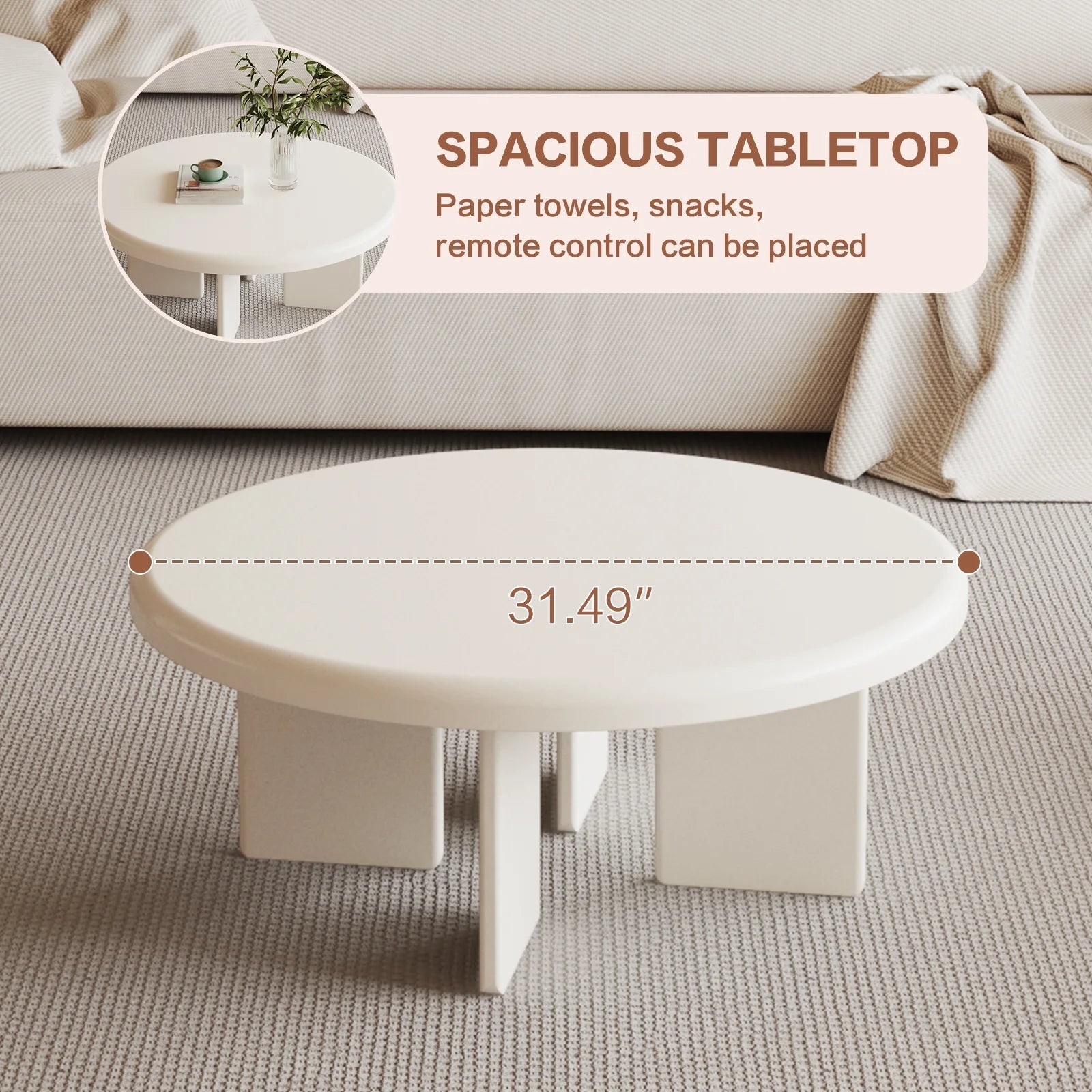 White Round Coffee Table I714593