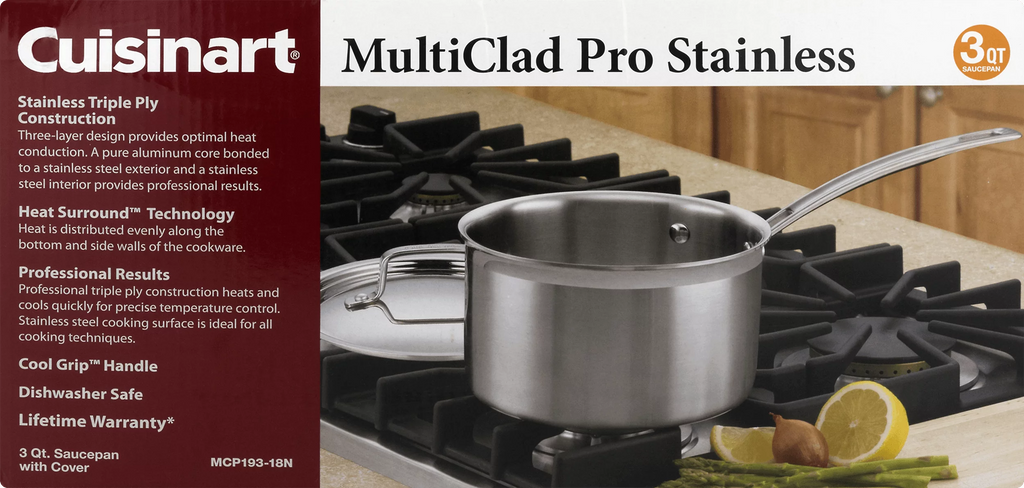 Triple Ply Stainless 3-Quart Saucepan G416294