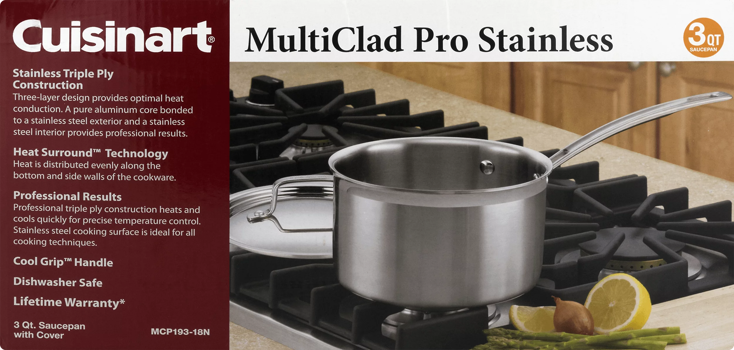 Triple Ply Stainless 3-Quart Saucepan G416294