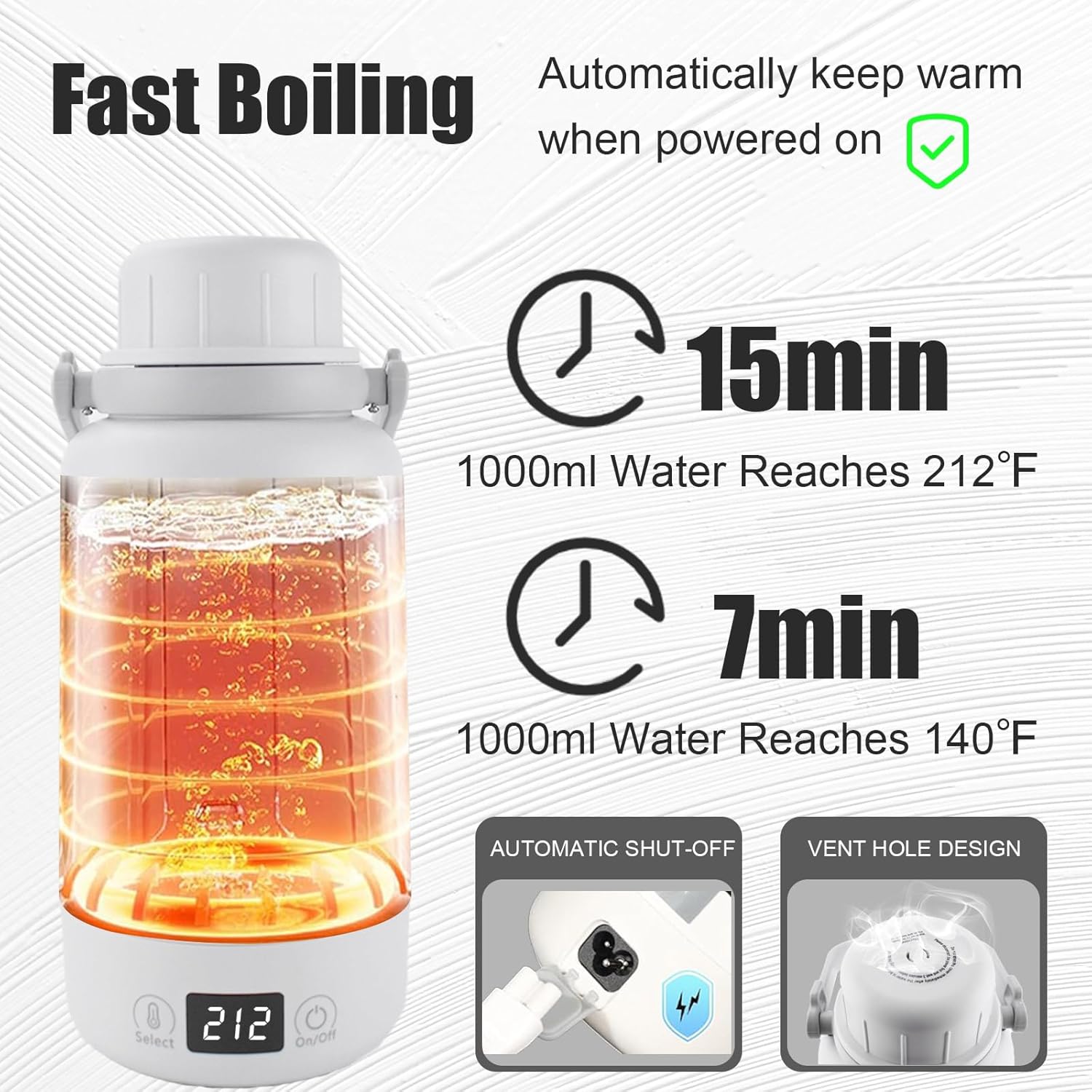 1L Electric Kettle with Temperature Control and LCD Display O9948