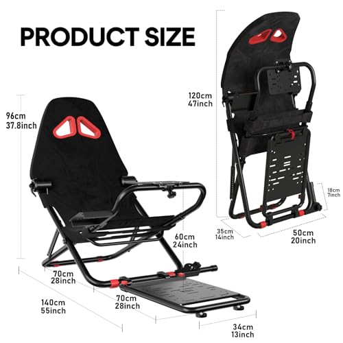 Foldable Racing Simulator Cockpit (Black) S28451