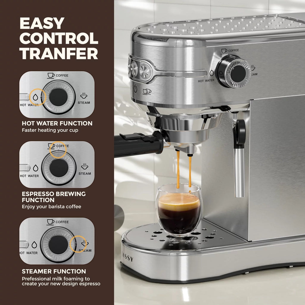 20 Bar Espresso Coffee Maker with Milk Frother Q632074