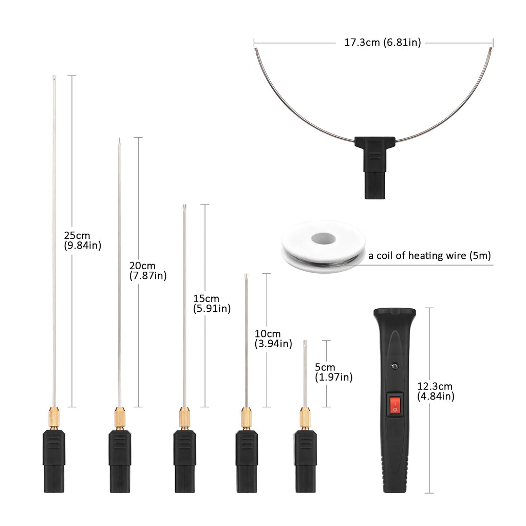 Handheld Electric Foam Cutter Kit With 5 Straight Tips & 1 Arch Adjustable Temperature I4089