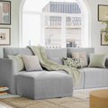 Gray Fabric Modular Sectional Sofa with Ottoman N140200