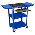 Adjustable Height Drop Leaf AV Cart Royal Blue W1272