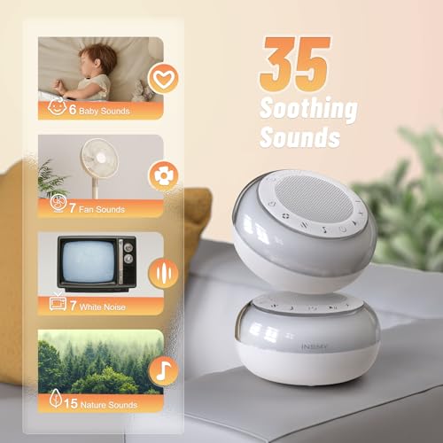 White Noise Machine with 35 Soothing Sounds and Nightlight S7606