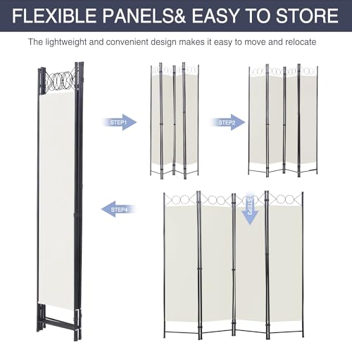 Blue 4 Panel 6FT Room Divider with Steel Frame L32420