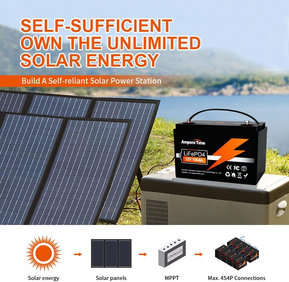 12V 100Ah LiFePO4 Battery with 14.6V 10A Charger H5435