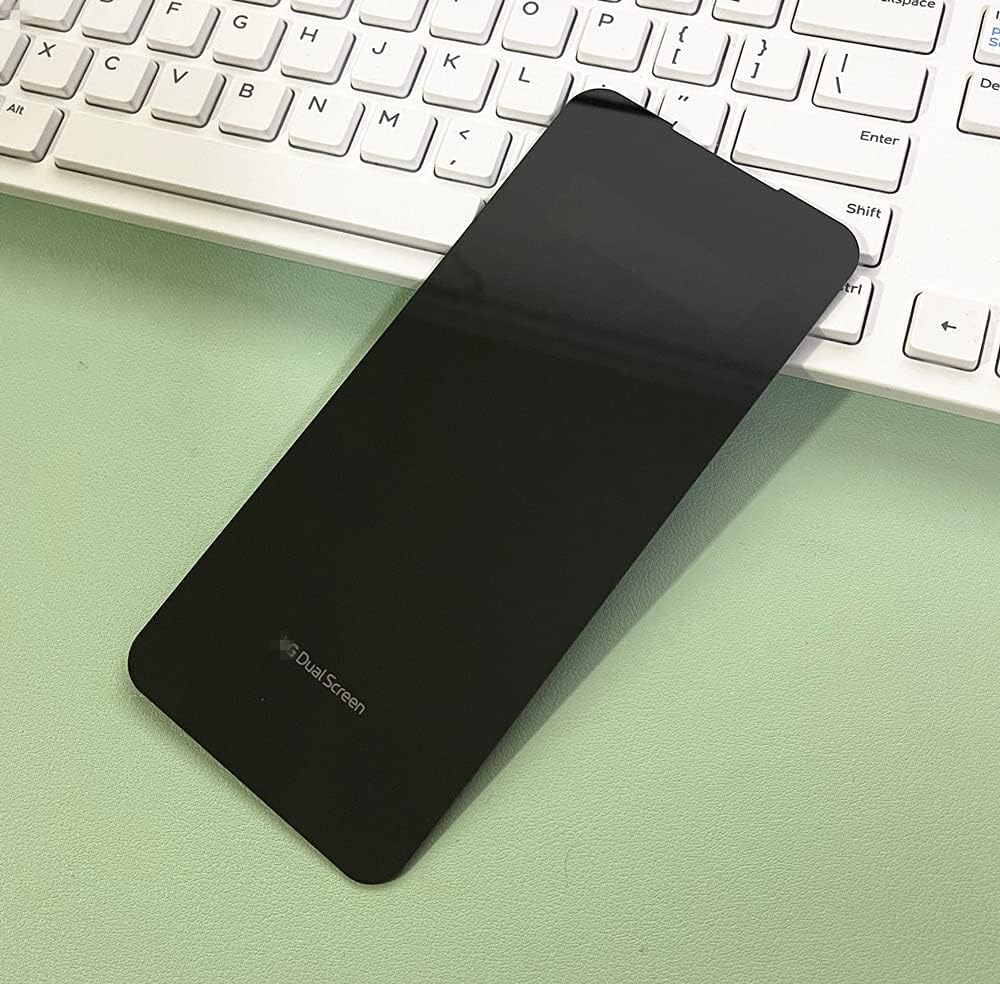 Black Front Glass Replacement with Pre-Installed Tape Parts Back Glass for LG V60 ThinQ Dual Screen H58219