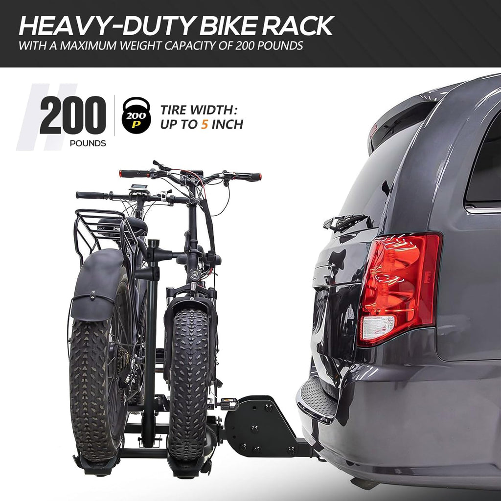 2" Hitch Bike Rack with Ramp for Fat Tire T3777