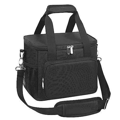 Insulated Leak-Proof Large Black Lunch Bag V3414