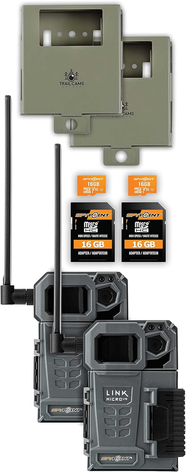 Cellular Trail Camera Twin Pack with Two SD Cards and Two Steel Cases W2357