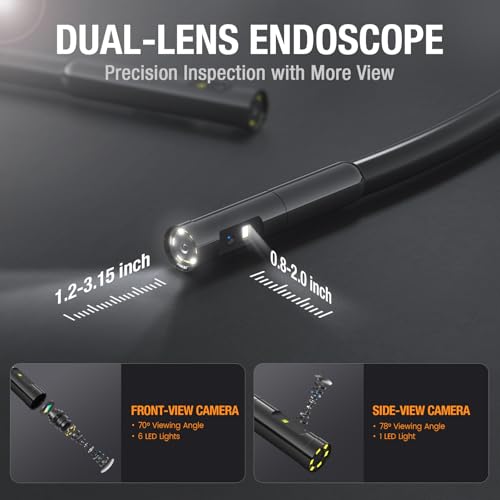 50FT Dual Lens Sewer Camera with Light A320