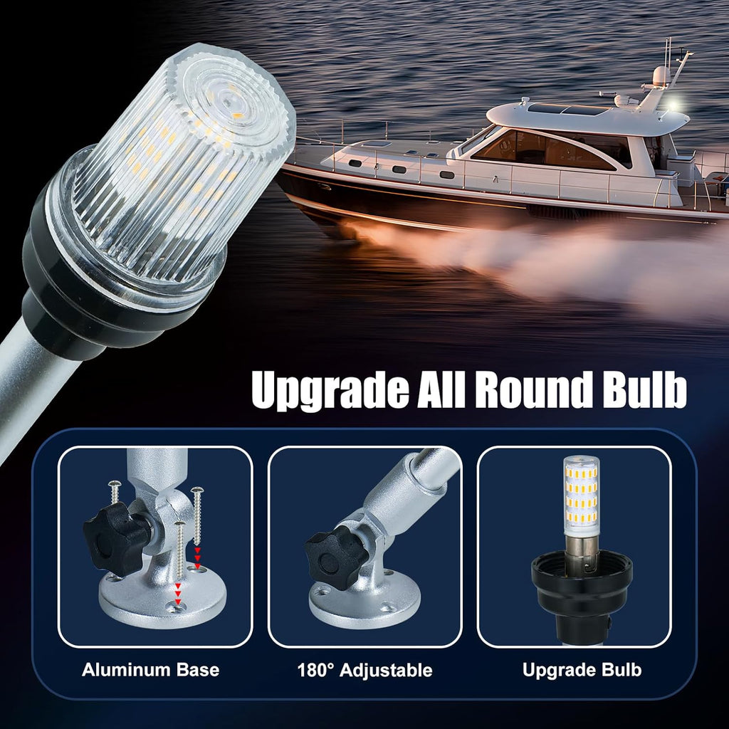 12 Inch LED Fold Down Boat Anchor Light Navigation Lamp Waterproof P893642