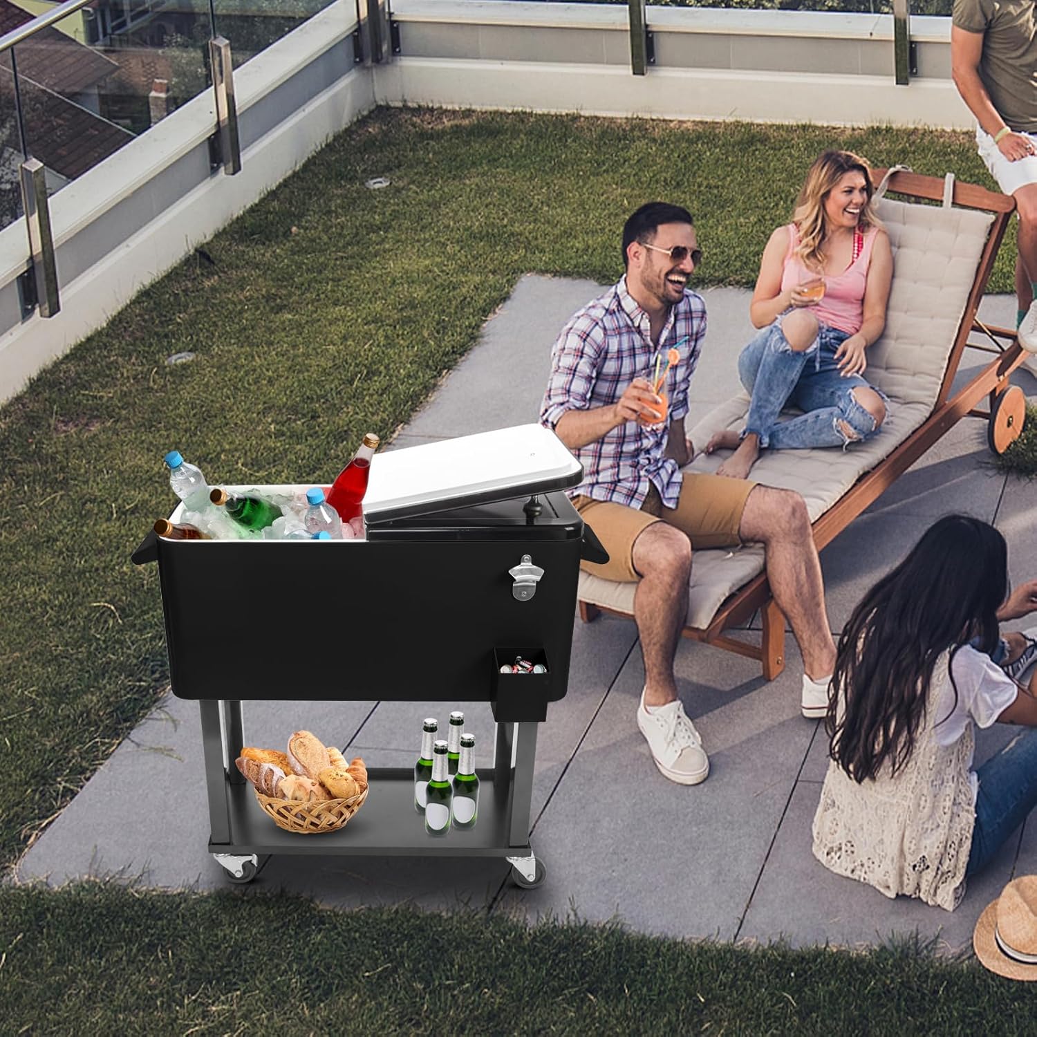 80 Quart Rolling Ice Chest with Shelf V886774