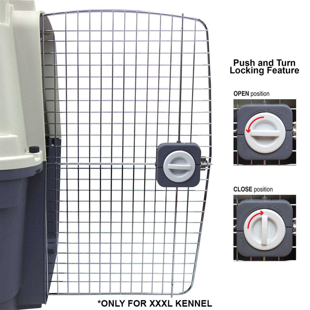 Plastic Kennels Rolling Plastic Wire Door Travel Dog Crate T30047