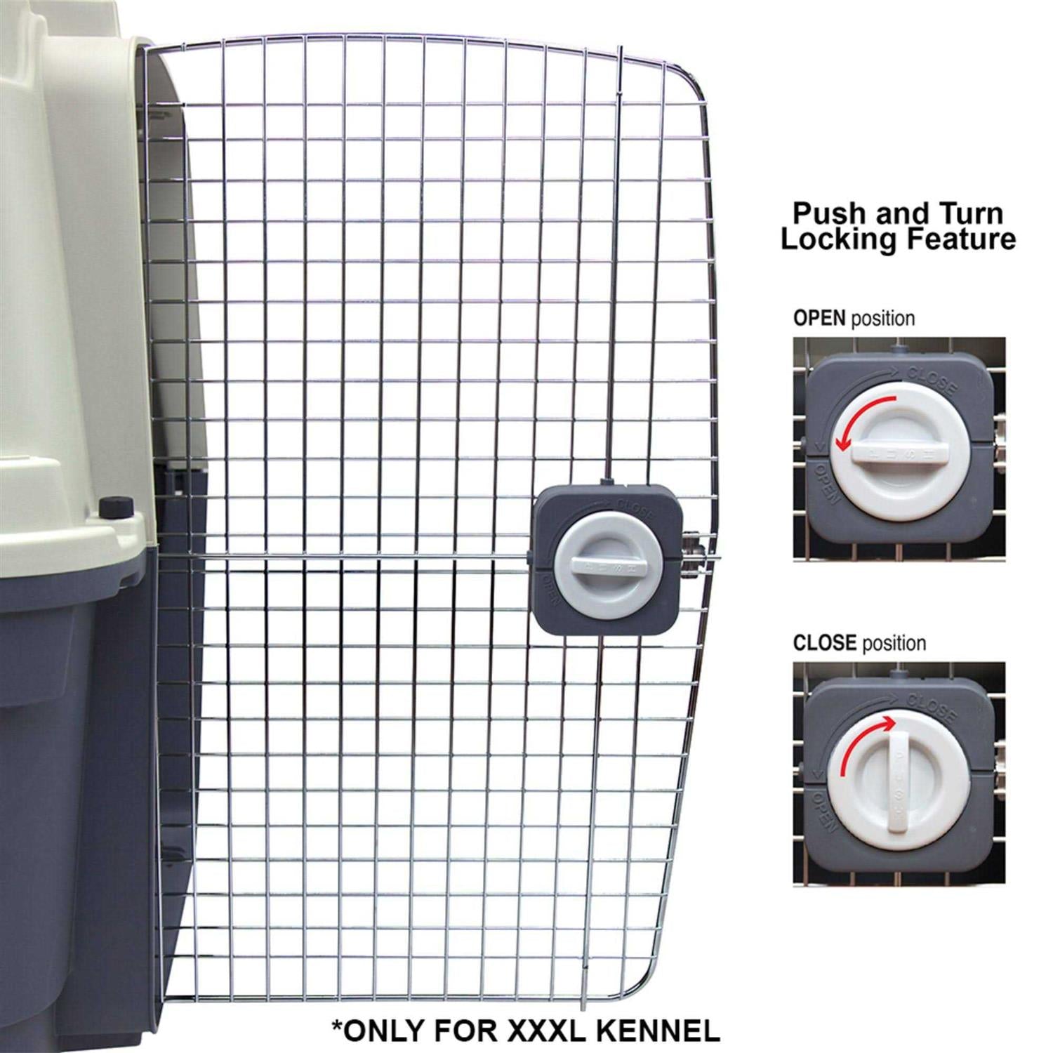 Plastic Kennels Rolling Plastic Wire Door Travel Dog Crate T30047