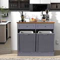 Black Double Tilt Out Trash Cabinet 20 Gallon with Solid Wood Tabletop C10088