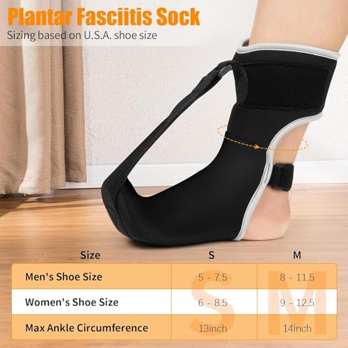 Plantar Fasciitis Night Splint Sock Black (Small) G423477
