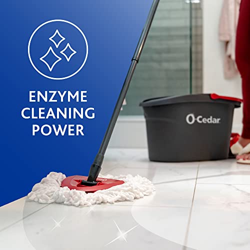 Microfiber Spin Mop & Bucket Floor Cleaning System Bundle with Hard Floor Cleaner (Lavender, 10 Count) F261285