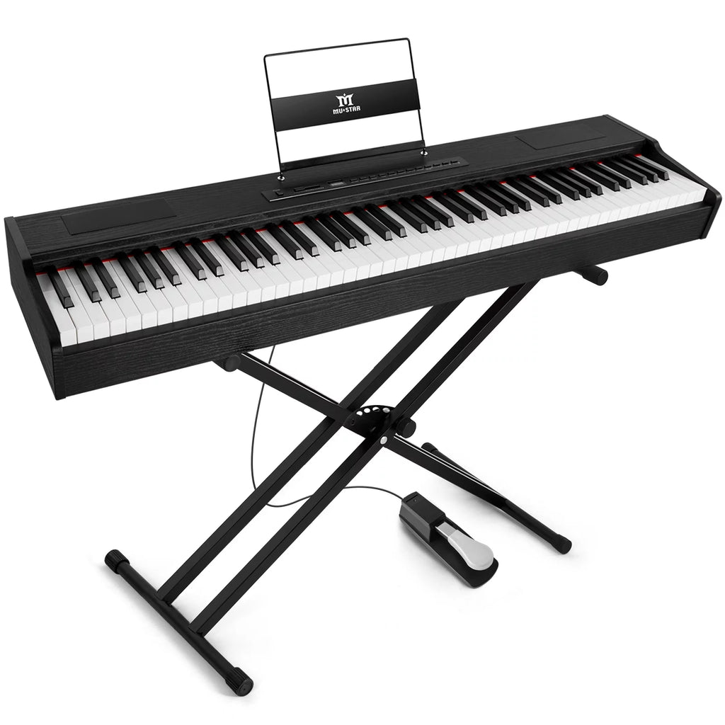 Black 88-Key Digital Piano Weighted Keyboard Hammer Action with Stand N854956