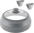 10.5 inch Microwave Plate Cover with Collapsible Silicone and Glass C12281