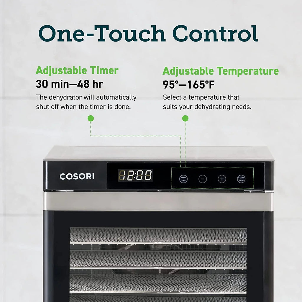 6 Stainless Steel Trays Food Dehydrator with Digital Timer and Temperature Control I511