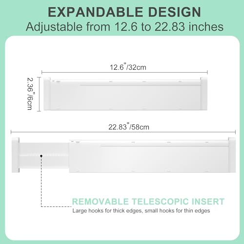 Drawer Dividers 8 Pack, 2.36" High, 12.6-22.8'' Adjustable Expandable Plastic Drawer Organizers Z3221