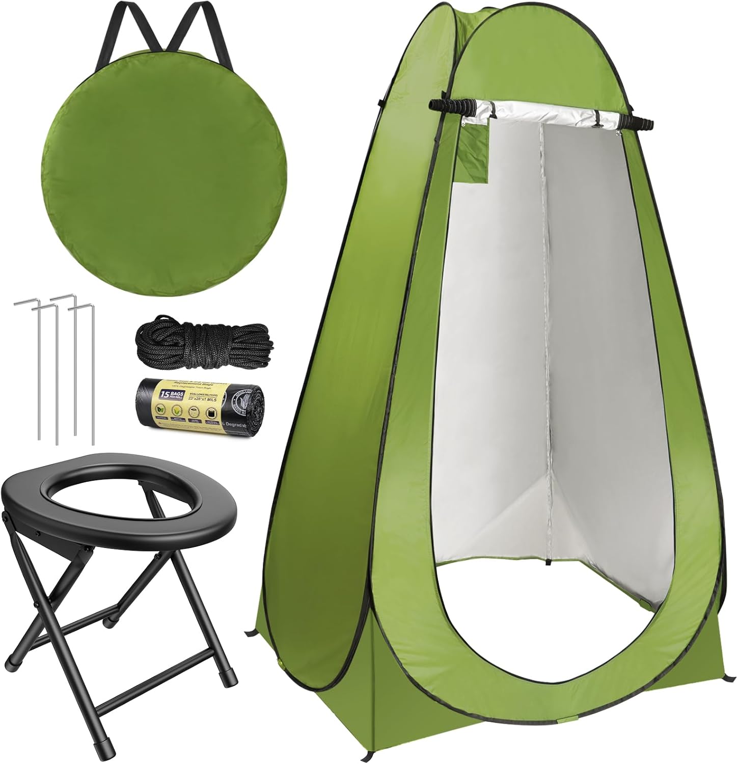 Portable Camping Toilet with Pop up Privacy Tent W869