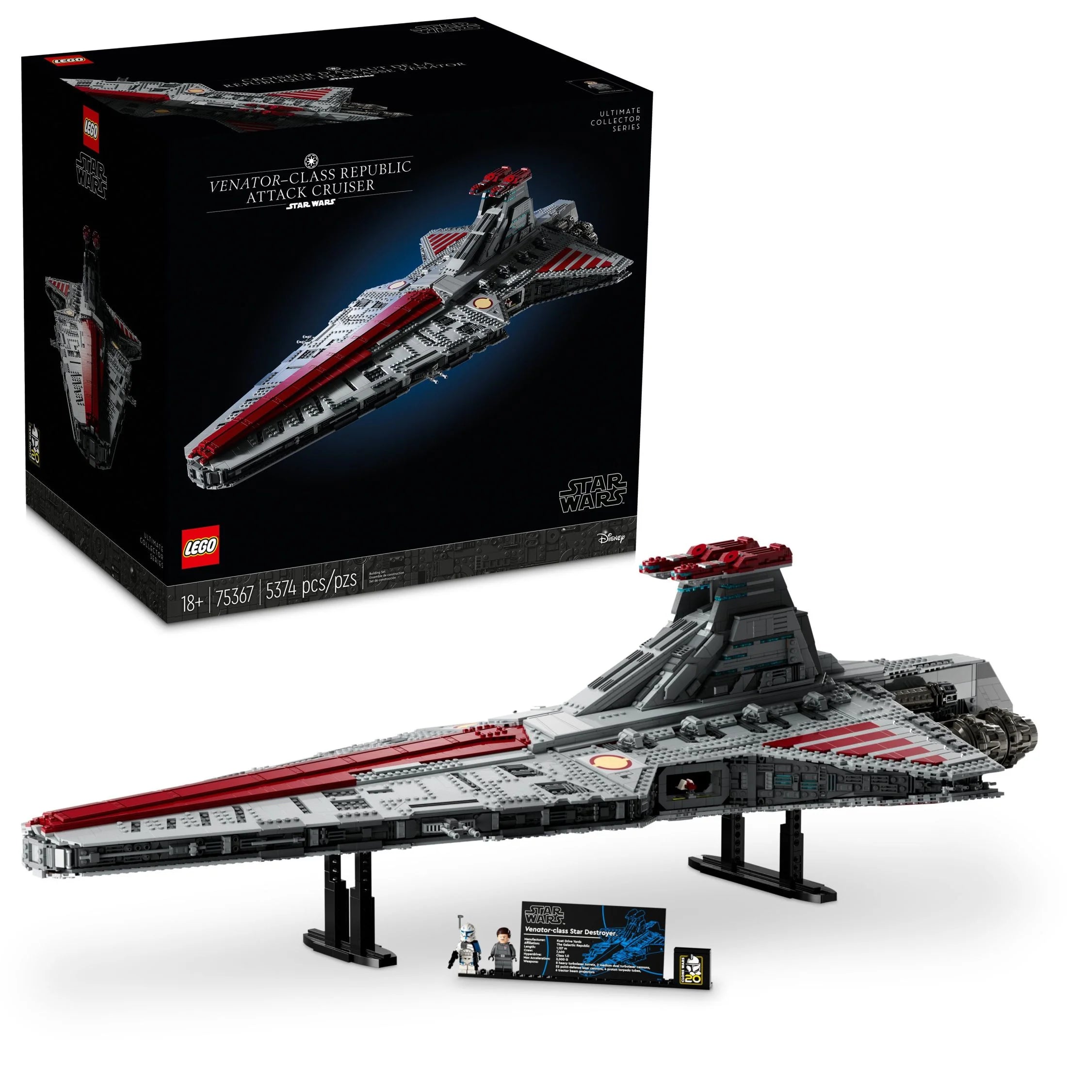 LEGO Star Wars Venator-Class Republic Attack Cruiser Building Set with Captain Rex Minifigure R757457