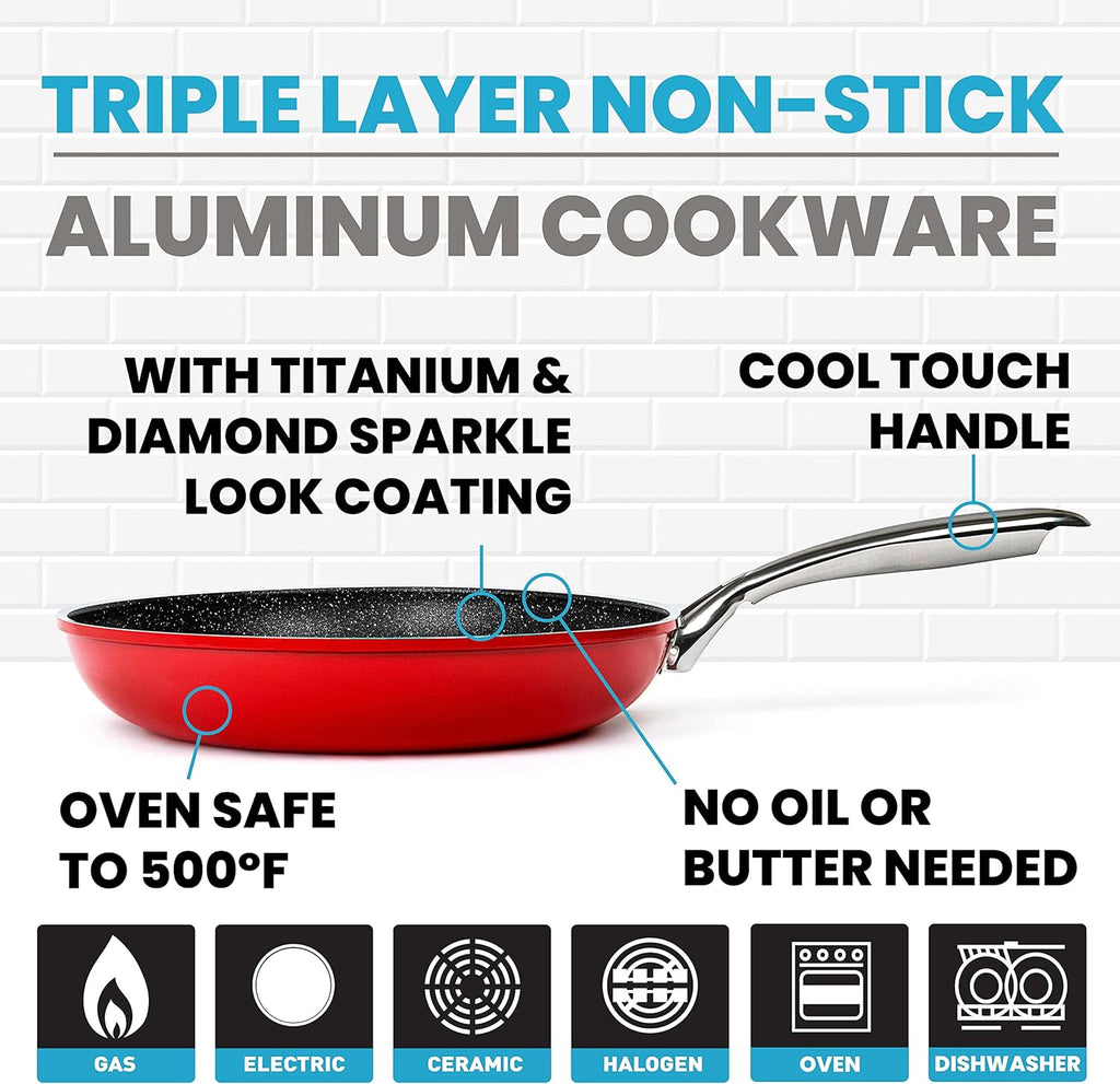 10pc Nonstick Granite Stone Cookware Set C133