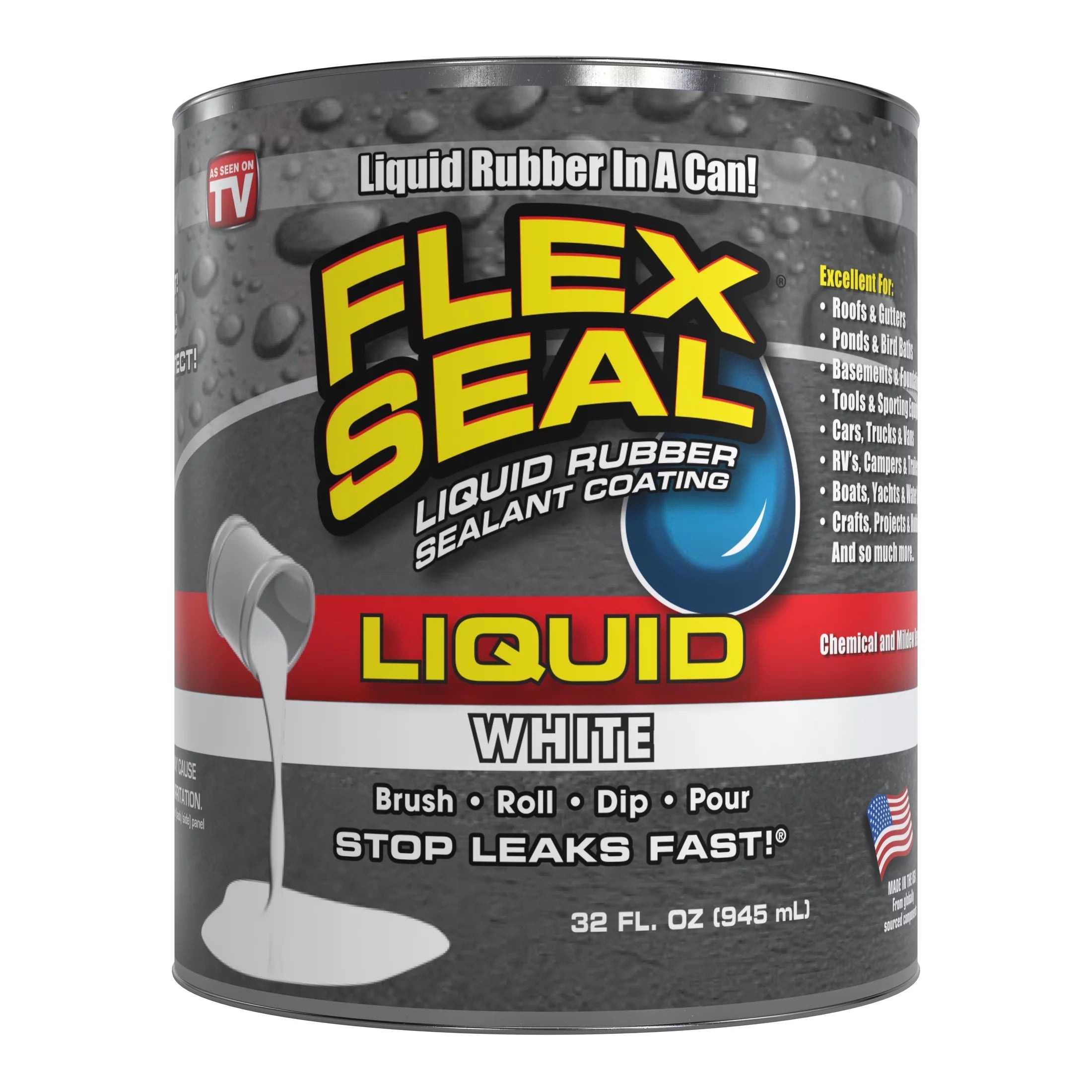 White 32 oz Liquid Rubber Sealant Coating U404