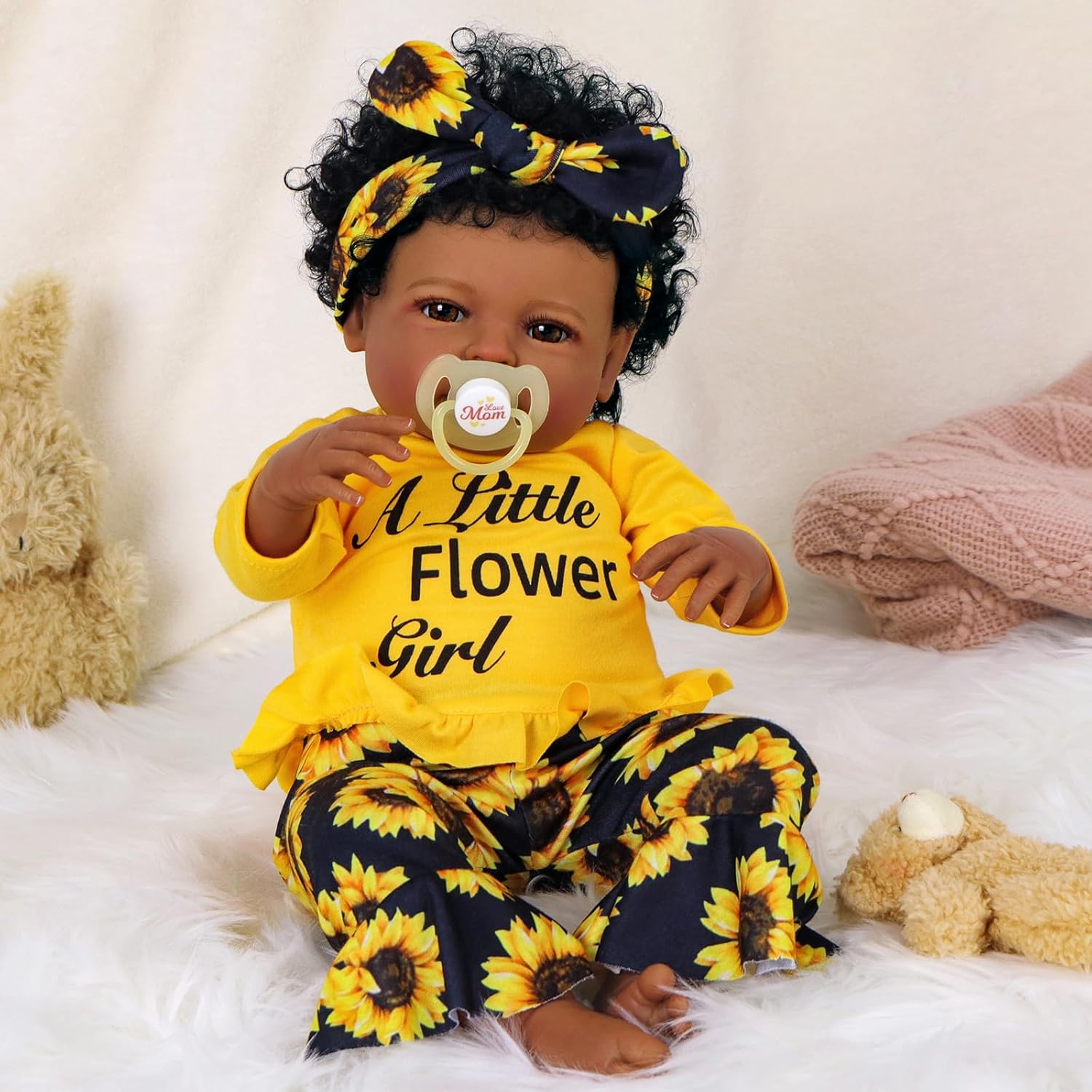 20 Inch Black Soft Vinyl Reborn Baby Doll N56113