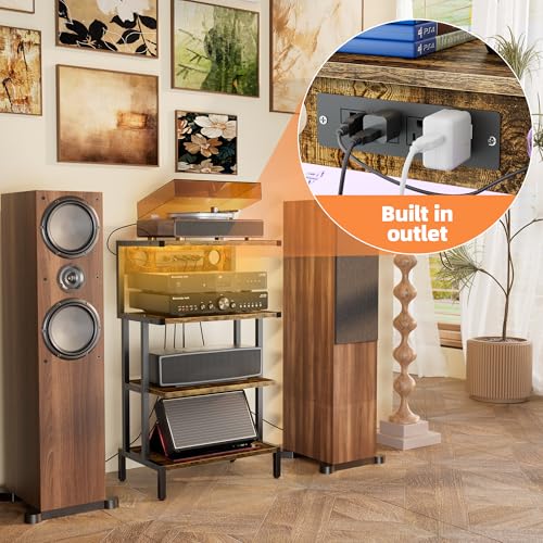 4-Tier Game Console Stand with Storage Shelves J8442