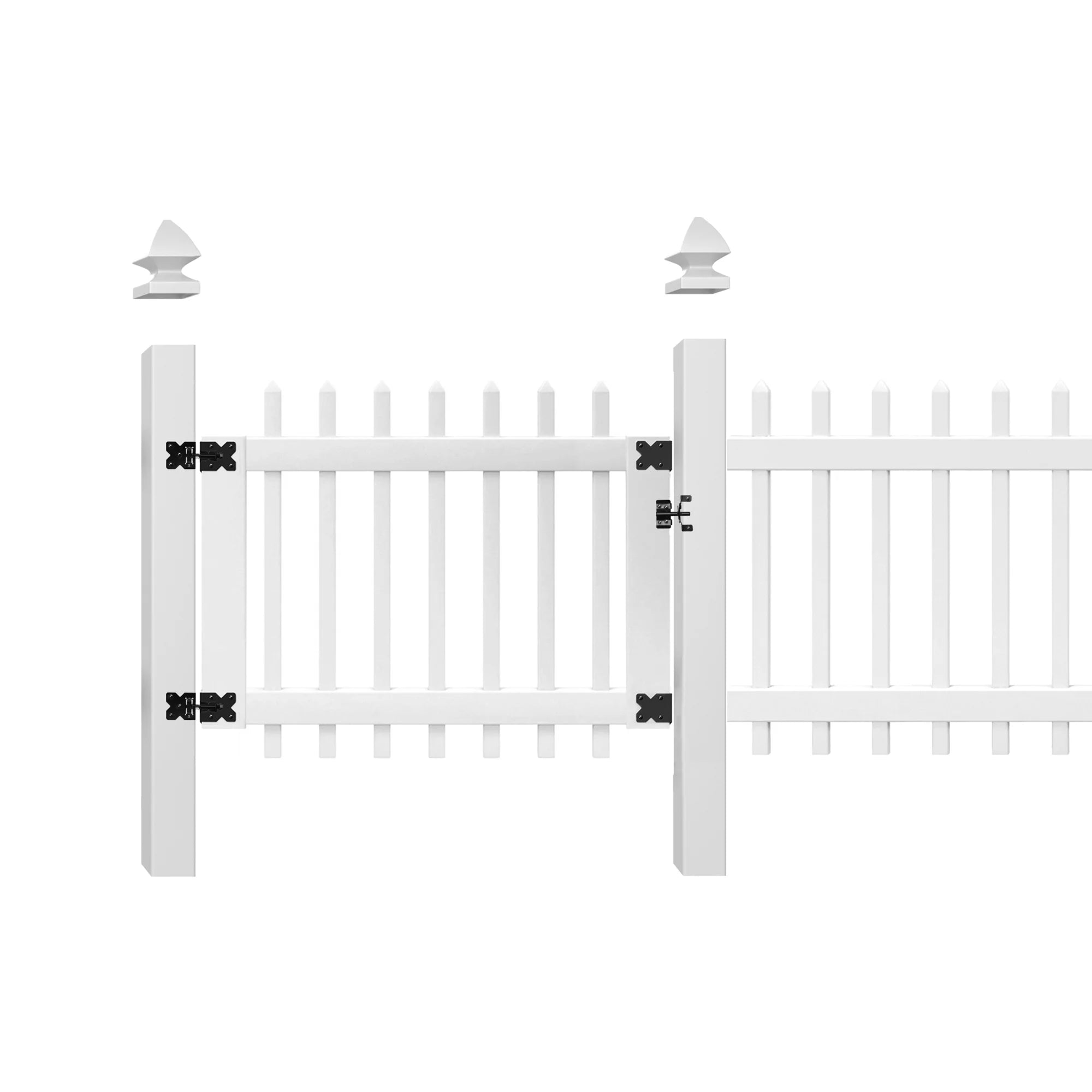 White Vinyl Picket Fence Gate D517384
