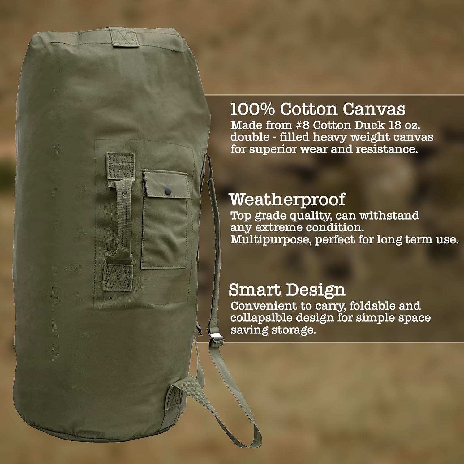 Military Green Canvas Duffel Bag I88503
