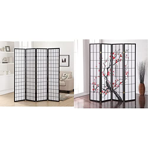 Natural 4 Panel Room Divider O591786