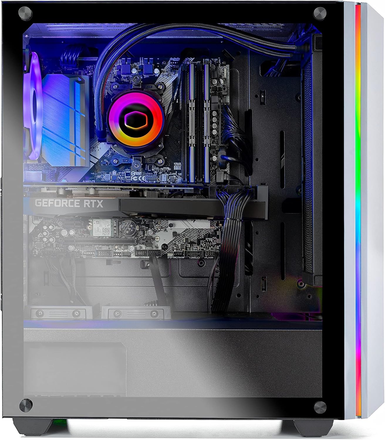 White Gaming Desktop PC with AMD Ryzen 5 5600X RTX 3070 Ti 1TB SSD 16GB DDR4 D8991