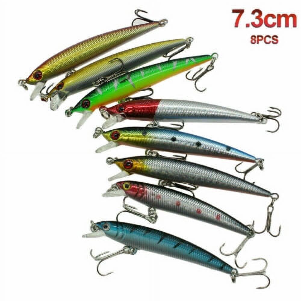56 Pcs Mixed Minnow Fishing Lures Bass Baits Crankbaits Tackle Q552
