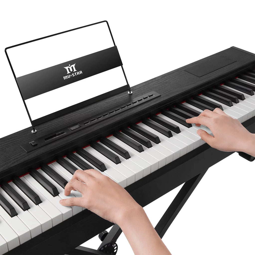 Black 88-Key Digital Piano Weighted Keyboard Hammer Action with Stand N854956