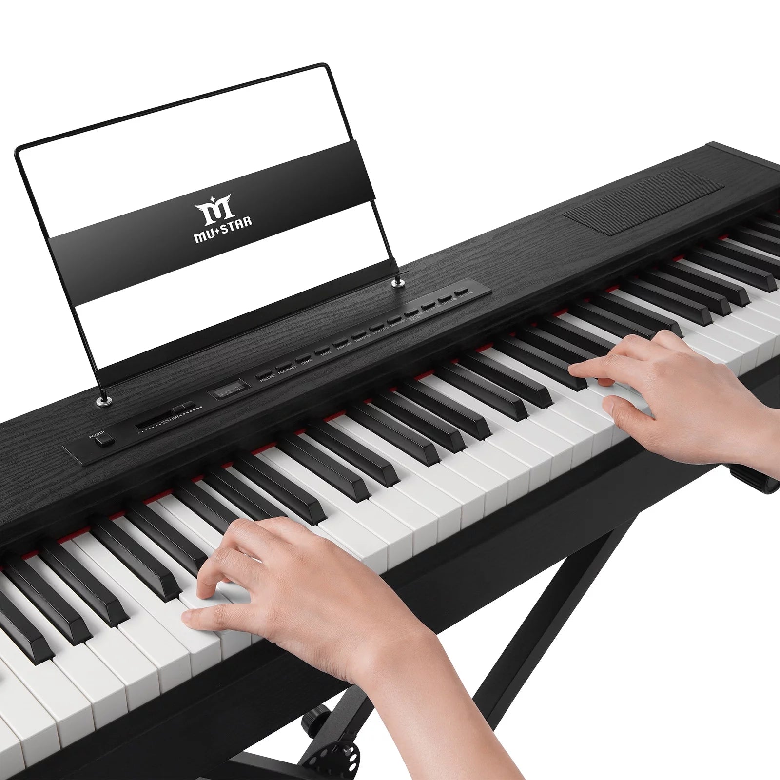 Black 88-Key Digital Piano Weighted Keyboard Hammer Action with Stand N854956